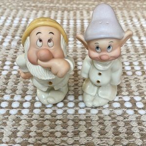Disney Lenox Dopey and Sneezy Salt and Pepper Shakers